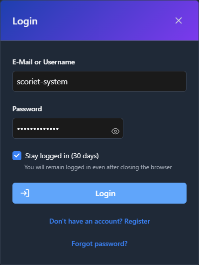 Login Dialog